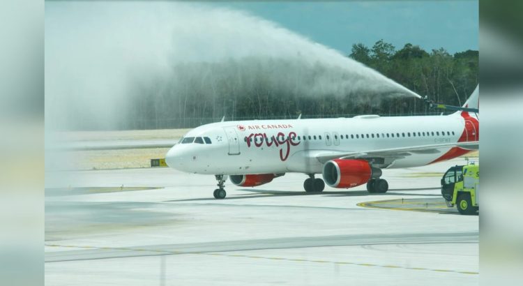 Arriba a Tulum el primer vuelo de Air Canada, procedente de Toronto