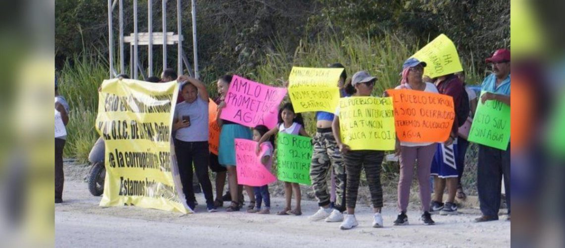 Pobladores de comunidades de Calakmul denuncian que no llega el agua entubada pese al acueducto