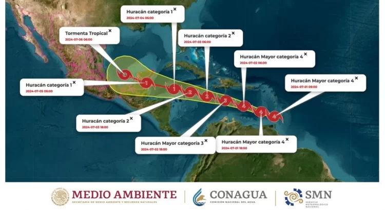 ‘Beryl’ tocará tierra en Quintana Roo el jueves por la noche o madrugada del viernes