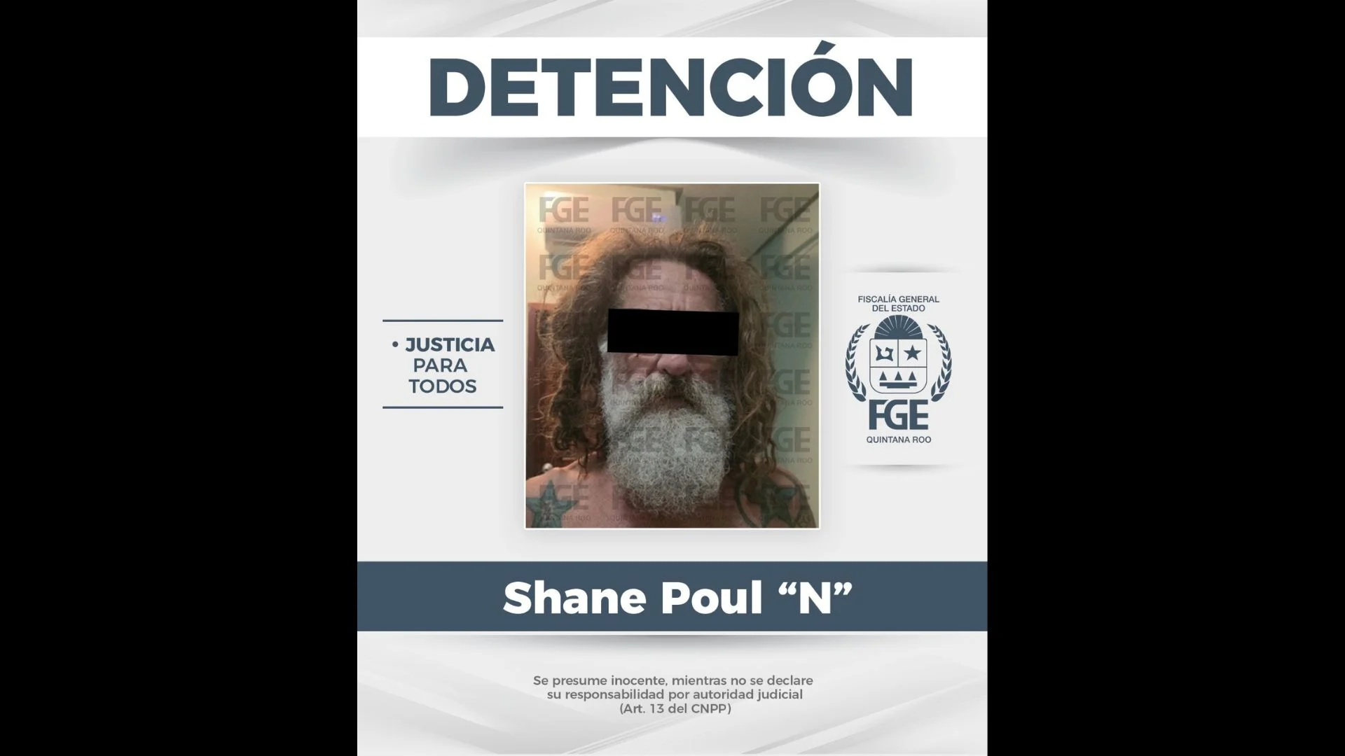 Capturan a Shane N, estadunidense señalado del feminicidio de su esposa en un hotel de Playa del Carmen